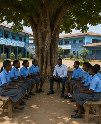 Causerie éducative sous l'arbre