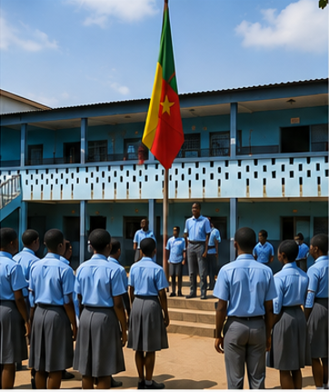 Match de football sur le terrain de sport du collège